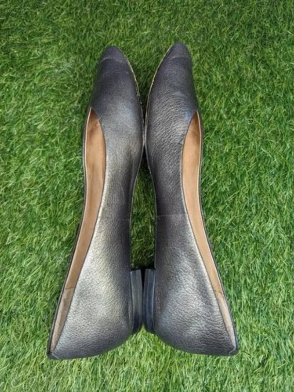 Corso Como Julia Metallic Bronze Leather Flats Loafers Women's Shoes Size 7